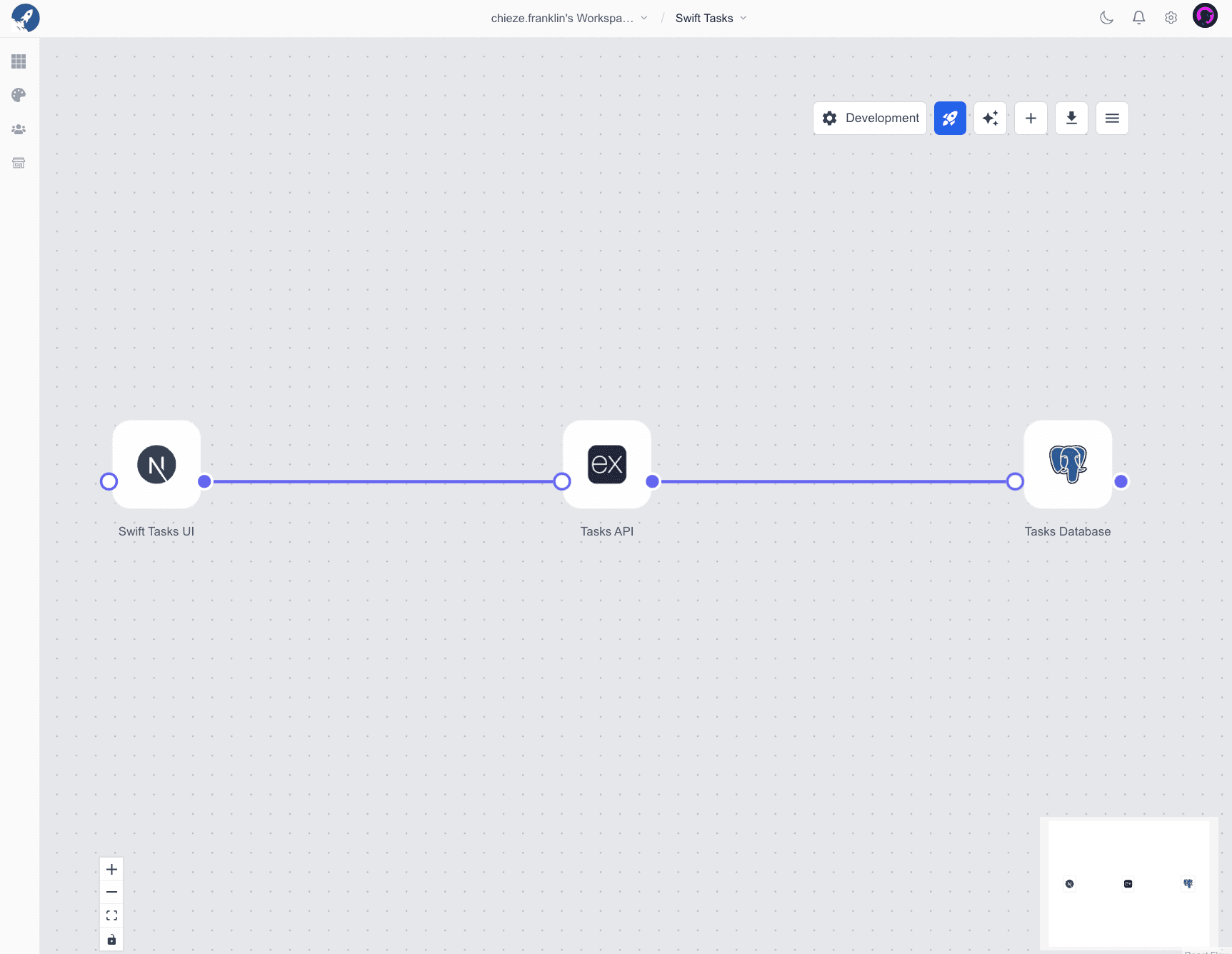 The Dreambase visual design canvas